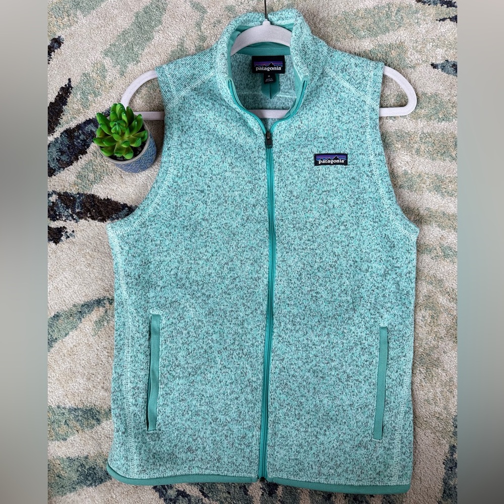 PATAGONIA Better Sweater Fleece Vest MEDIUM THIN ICE SPECKLED GREEN MINT!